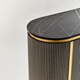 Dervio Sideboard - 2 Door - Small - Grey Fluted - Curved with Black Marble Top - 120cm