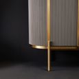 Dervio Sideboard - 4 Door - Large - Grey Fluted - Curved with Black Marble Top - 160cm