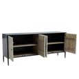 Luxor Sideboard - 4 Door - Extra Large - Black and Grey Pine Wood - 200cm