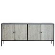Luxor Sideboard - 4 Door - Extra Large - Black and Grey Pine Wood - 200cm