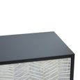 Luxor Sideboard - 4 Door - Extra Large - Black and Grey Pine Wood - 200cm