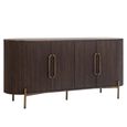Luxor Brushed Brass Ribbed 4 Door Extra Large Curved Sideboard
