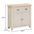 Windermere Painted Sideboard - 2 Door - 1 Drawer - Compact - Oyster Grey