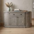Bordeaux Curved Sideboard - 4 Door - 1 Drawer - Large - Grey - Wooden