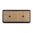 Marseille Sideboard - 4 Door - Large - Oak and Black - Wooden