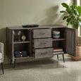 Monarch Sideboard - 2 Door - 3 Drawer - Large - Dark Grey - Wooden