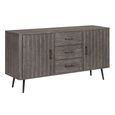 Monarch Sideboard - 2 Door - 3 Drawer - Large - Dark Grey - Wooden