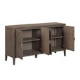 Oslo Sideboard - 4 Door - Medium - Circular Groove Design - Vintage Brown - Wooden