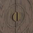 Oslo Sideboard - 4 Door - Medium - Circular Groove Design - Vintage Brown - Wooden
