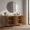 Stockholm Curved Fulted Sideboard - 4 Door - Large - Light Oak - Wooden