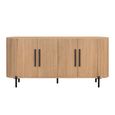Stockholm Curved Fulted Sideboard - 4 Door - Large - Light Oak - Wooden