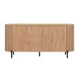 Stockholm Curved Fulted Sideboard - 4 Door - Large - Light Oak - Wooden