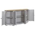 Toulouse Curved Sideboard - 4 Door - Medium - Grey - Wooden