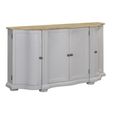 Toulouse Curved Sideboard - 4 Door - Medium - Grey - Wooden