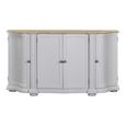 Toulouse Curved Sideboard - 4 Door - Medium - Grey - Wooden
