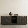 Claremont Sideboard - 4 Door - Extra Large - Geometric - Brown - Travertine Top