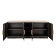 Claremont Sideboard - 4 Door - Extra Large - Geometric - Brown - Travertine Top