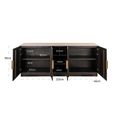 Claremont Sideboard - 4 Door - Extra Large - Geometric - Brown - Travertine Top