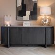 Langford Curved Sideboard - 5 Door - Large - Brown - Ceramic and Oak
