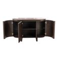 Langford Curved Fluted Sideboard - 3 Door - Medium - Brown - Ceramic and Oak