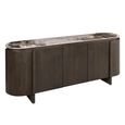 Langford Curved Sideboard - 5 Door - Large - Brown - Ceramic and Oak