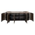 Langford Curved Sideboard - 5 Door - Large - Brown - Ceramic and Oak