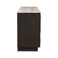 Claremont Dark Wood 4 Door Extra Large Geometric Sideboard with Travertine Top