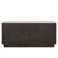 Claremont Dark Wood 4 Door Extra Large Geometric Sideboard with Travertine Top