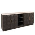 Claremont Sideboard - 4 Door - Extra Large - Geometric - Brown - Travertine Top