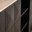 Claremont Sideboard - 4 Door - Extra Large - Geometric - Brown - Travertine Top