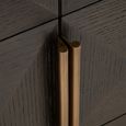 Claremont Sideboard - 4 Door - Extra Large - Geometric - Brown - Travertine Top
