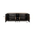Claremont Sideboard - 4 Door - Extra Large - Geometric - Brown - Travertine Top