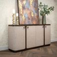 Willox Curved Sideboard - 4 Door - Large - Beige and Brown - Oak
