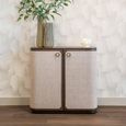 Willox Curved Sideboard - 2 Door - Compact - Beige and Brown - Oak