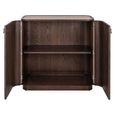 Willox Curved Sideboard - 2 Door - Compact - Beige and Brown - Oak