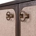 Willox Curved Sideboard - 2 Door - Compact - Beige and Brown - Oak