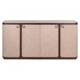 Willox Curved Sideboard - 4 Door - Large - Beige and Brown - Oak
