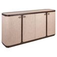 Willox Curved Sideboard - 4 Door - Large - Beige and Brown - Oak