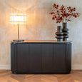 Russo Fluted Sideboard - 4 Door - Ash Brown - Travertine Top