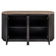 Russo Fluted Sideboard - 4 Door - Ash Brown - Travertine Top