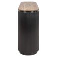 Russo Fluted Sideboard - 4 Door - Ash Brown - Travertine Top