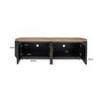 Russo Fluted Sideboard - 4 Door - Ash Brown - Travertine Top