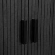 Clearance - Axel Curved Fluted Sideboard - 160cm - 2 Door - Large - Black - FSS17374