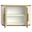 Tivoli Curved Fluted Sideboard - 2 Door - with Gold Trim - White - Ceramic