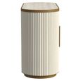 Tivoli Curved Fluted Sideboard - 2 Door - with Gold Trim - White - Ceramic