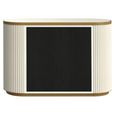 Tivoli Curved Fluted Sideboard - 2 Door - with Gold Trim - White - Ceramic