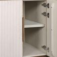 Tivoli Curved Fluted Sideboard - 2 Door - with Gold Trim - White - Ceramic