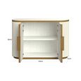 Tivoli Curved Fluted Sideboard - 2 Door - with Gold Trim - White - Ceramic