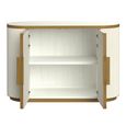 Tivoli Curved Fluted Sideboard - 2 Door - with Gold Trim - White - Ceramic