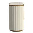Tivoli Curved Fluted Sideboard - 2 Door - with Gold Trim - White - Ceramic